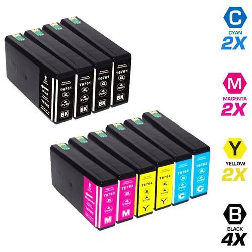 EPSON T676XL 10 PACK COMBO B(4) C(2) Y(2) M(2) Generic Brand Inkjet Cartridges click here